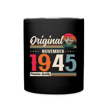 80e anniversaire Légende Novembre 1945 Volume 45 - Mug uni - noir - Devant