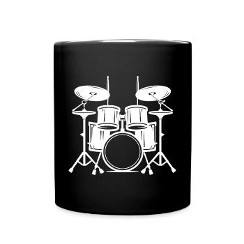 Drum Sketch - Full Colour Mug - black - Front