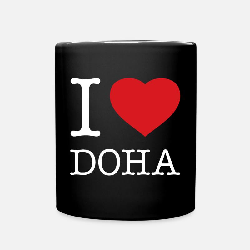 I LOVE DOHA Qatar Katar - Full Colour Mug - black