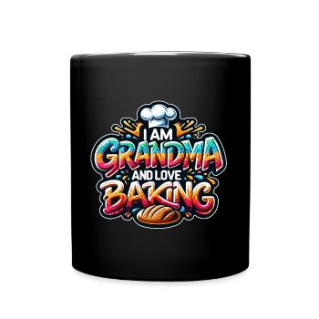 Ich bin Oma und backe gerne - Tasse einfarbig - Schwarz - Vorne
