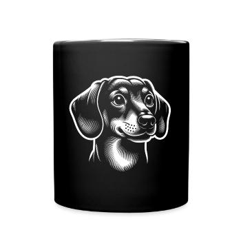 Dachshund portrait - Full Colour Mug - black - Front