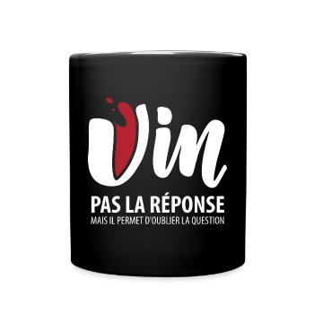 Vin pas la solution (foncé) - Mug uni - noir - Devant
