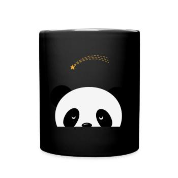 Dreaming panda with shooting star - Full Colour Mug - black - Front