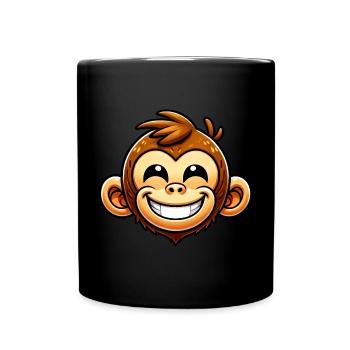 Affe - Tasse einfarbig - Schwarz - Vorne