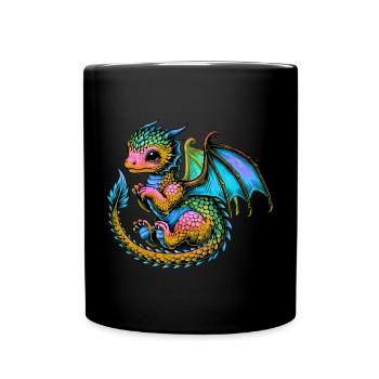 Drache - Tasse einfarbig - Schwarz - Vorne
