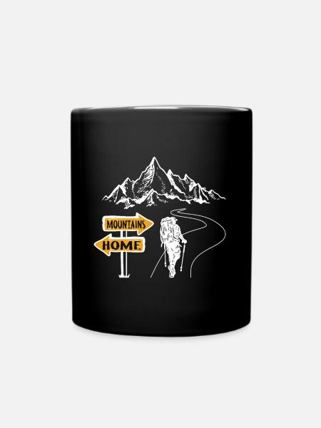 Berg Berge Bergsteigen Wandern Klettern Natur - Tasse einfarbig - Schwarz