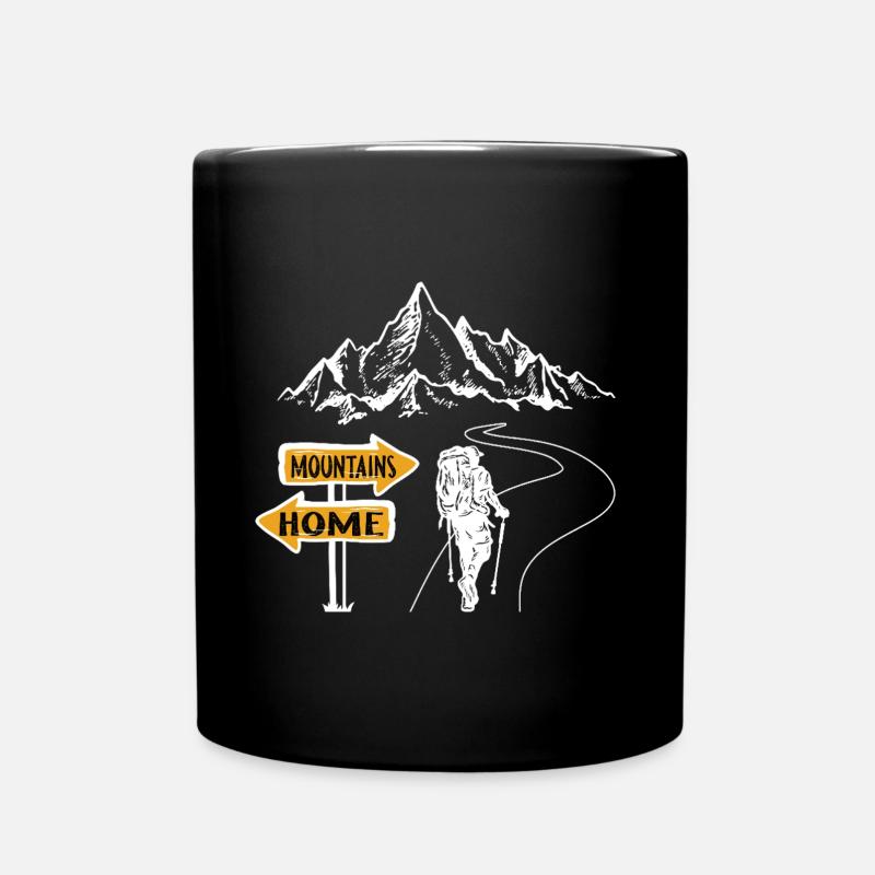 Berg Berge Bergsteigen Wandern Klettern Natur - Tasse einfarbig - Schwarz