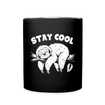 Funny sloth, stay cool, that's important - Full Colour Mug - black - Front