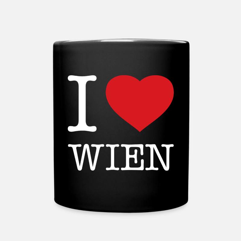 I LOVE WIEN - Tasse einfarbig - Schwarz
