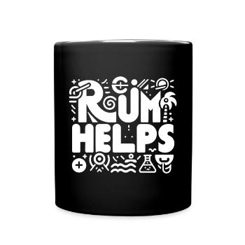 Rum Helps 8 - Tasse einfarbig - Schwarz - Vorne