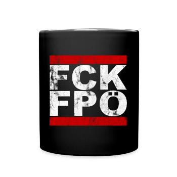 FCK FPÖ - Montrer l’exemple contre la droite (vintage) - Mug uni - noir - Devant