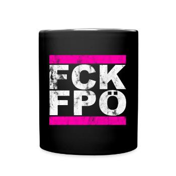 FCK FPÖ - Montrer l’exemple contre la droite - Mug uni - noir - Devant