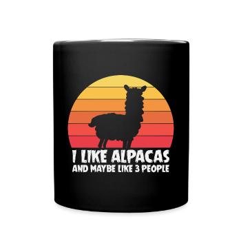 Alpaga Drôle d’amoureux des animaux Alpagas - Mug uni - noir - Devant