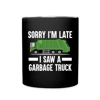 Garbage Truck Refuse Collector - Full Colour Mug - black - Front
