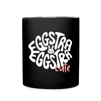Eggstra cute bunny cute Easter bunny egg hunt - Full Colour Mug - black - Front