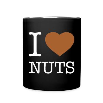 I LOVE NUTS - Tasse einfarbig - Schwarz - Vorne
