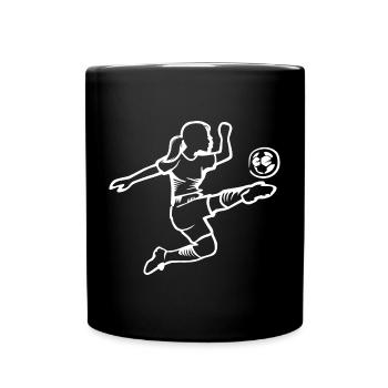 Soccer Player Symbol Goal Shot - Women's Soccer - Full Colour Mug - black - Front