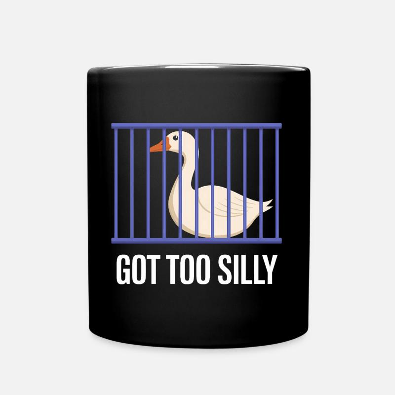 Funny goose in a cage - Full Colour Mug - black