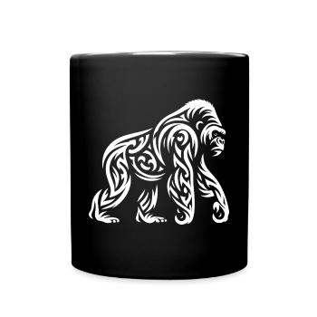 Gorille tribal - Mug uni - noir - Devant