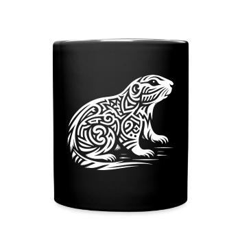 Chien de prairie tribal - Mug uni - noir - Devant