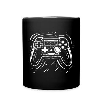 Gaming Controller Drawing - Full Colour Mug - black - Front