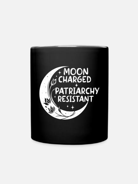 Moon chargée, résistante au patriarcat - Mug uni - noir