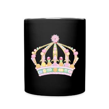 Bunte Bonbon-Krone im Pastellstil - Tasse einfarbig - Schwarz - Vorne