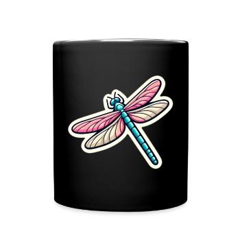 Dragonfly in pastel - Full Colour Mug - black - Front
