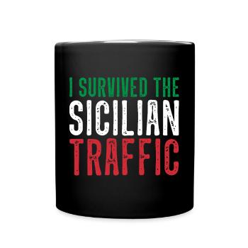 Sicile Circulation Italie Plaisir de conduire - Mug uni - noir - Devant