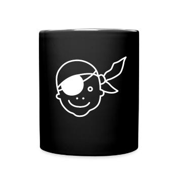 Pirat Augenklappe Klappe Piraten Kinder Patenkind - Tasse einfarbig - Schwarz - Vorne