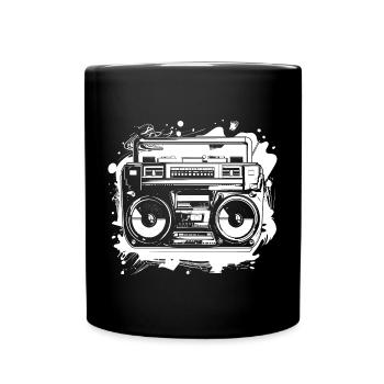 Dessin de musique hip hop - Mug uni - noir - Devant