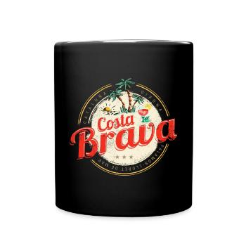 Costa Brava Vintage Katalonien Spanien Souvenir - Tasse einfarbig - Schwarz - Vorne