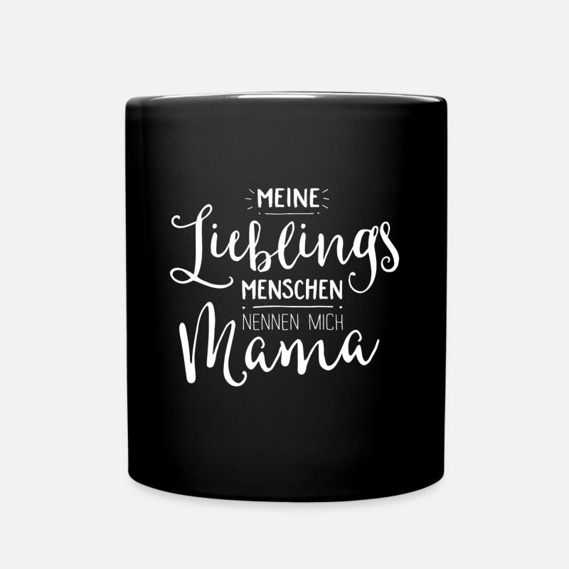 Lieblingsmenschen Mama - Tasse einfarbig - Schwarz