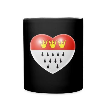 Herz (Köln) - Tasse einfarbig - Schwarz - Vorne
