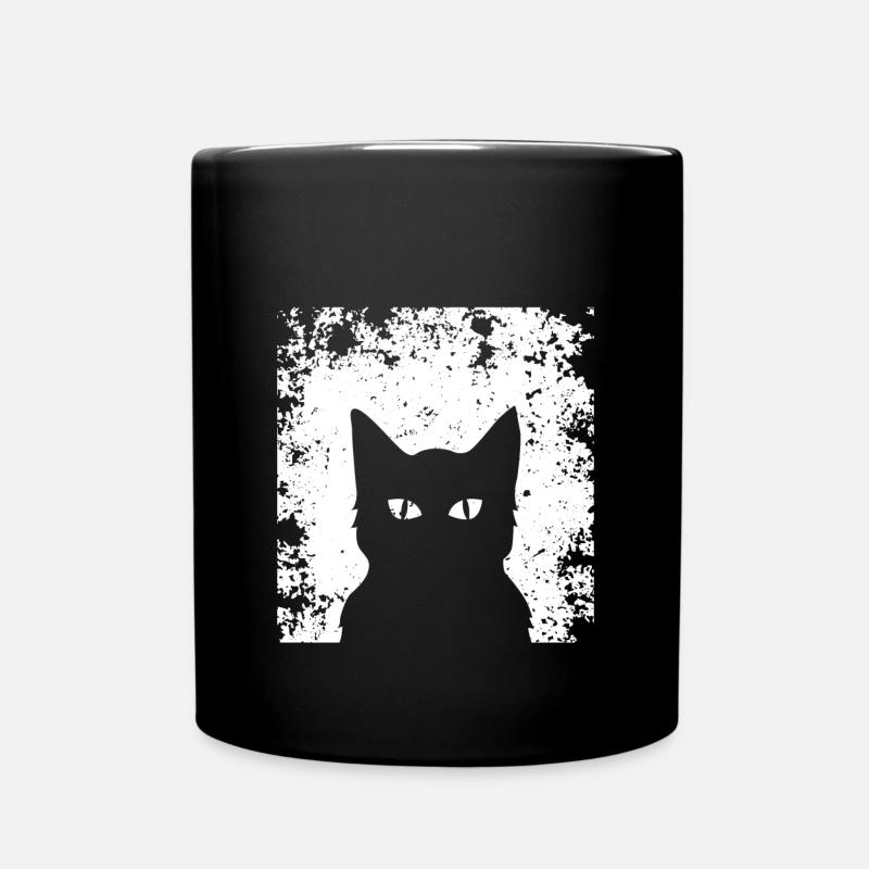 Great cats silhouette ! Gift idea cat - Full Colour Mug - black