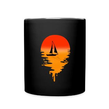 Segelboot - Tasse einfarbig - Schwarz - Vorne