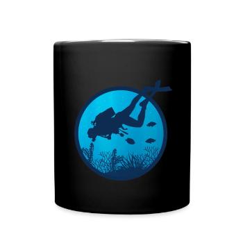 Submerged Diving Shirt & Gift - Full Colour Mug - black - Front
