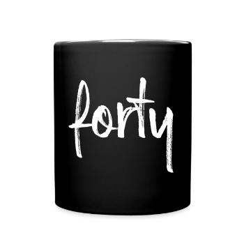 40 forty 40th birthday gift number 40 number - Full Colour Mug - black - Front