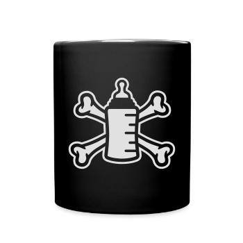 Babyflasche Pirat | Lustiges Geschenk für Kinde - Tasse einfarbig - Schwarz - Vorne
