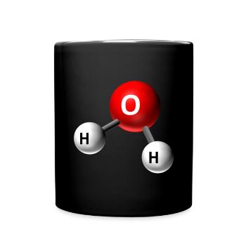 Water Molecule Graphic - Full Colour Mug - black - Front