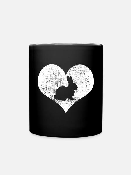I love rabbits - Full Colour Mug - black
