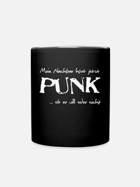 Mon voisin écoute Punk Rock maintenant - Mug uni - noir