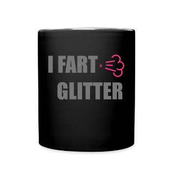 Ich furz Glitzer - Tasse einfarbig - Schwarz - Vorne