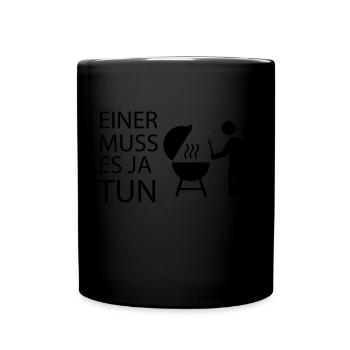 Grillen - Tasse einfarbig - Schwarz - Vorne