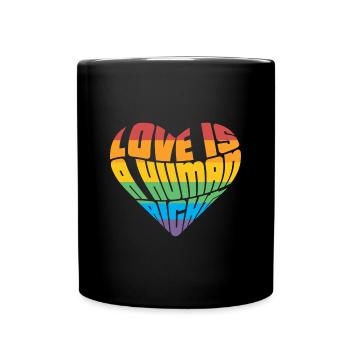 L'amour est un droit humain - Mug uni - noir - Devant