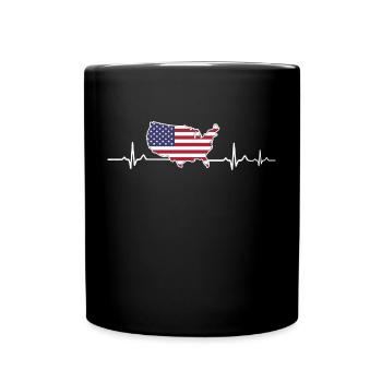 USA - Tasse einfarbig - Schwarz - Vorne