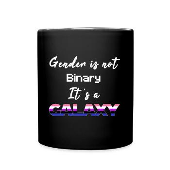 Gender is not binary. It's a Galaxy! - Gender fluid - Full Colour Mug - black - Front