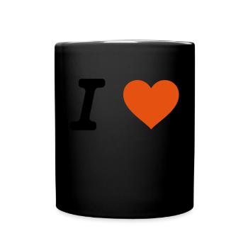 I Love - Tasse einfarbig - Schwarz - Vorne