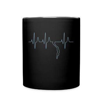 Apnoetauchen Freitaucher Herzschlag - Tasse einfarbig - Schwarz - Vorne