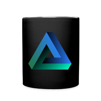 geometrisches Dreieck - Tasse einfarbig - Schwarz - Vorne
